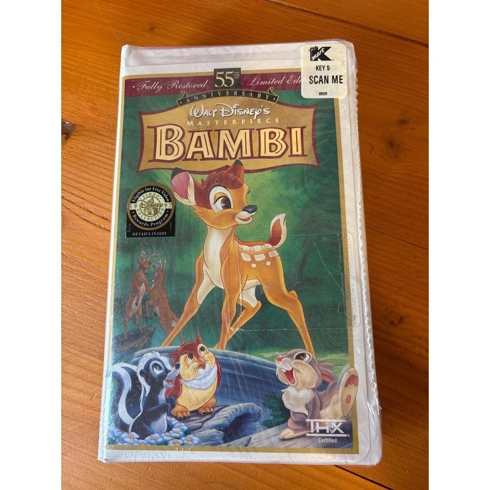 ●RARE● Walt Disney's Masterpiece-Bambi 55th Anniversary-Limited Edition-VHS-9505